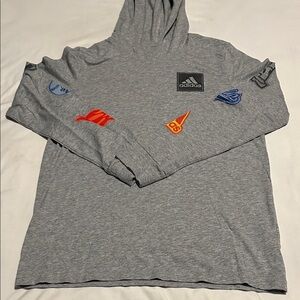 Adidas Gray Hoodie with Colorful Accents